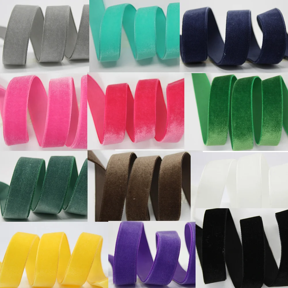 7/8 inch ,22mm  High Quality velvet ribbon many color choices  25yds/roll Free Shipping