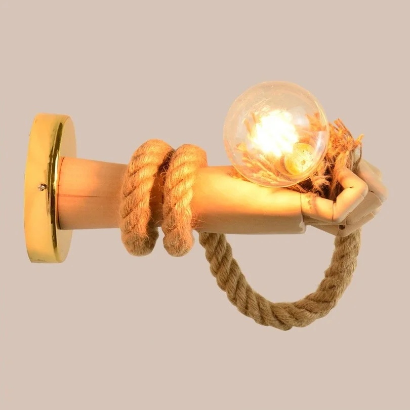 Imagem -03 - Nordic Hemp Rope Led Wall Lamp Luzes Interiores Parede do Corredor Lâmpada do Corredor Estilo Industrial Retro Luminária de Arandela