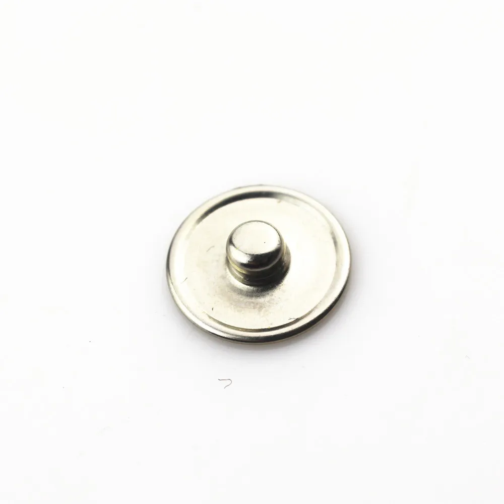 

100pcs/lot Round Snap Press Buttons For Bracelet Necklace Jewelry Silver Stone Button setting Blanks Fit 18mm Cabochon