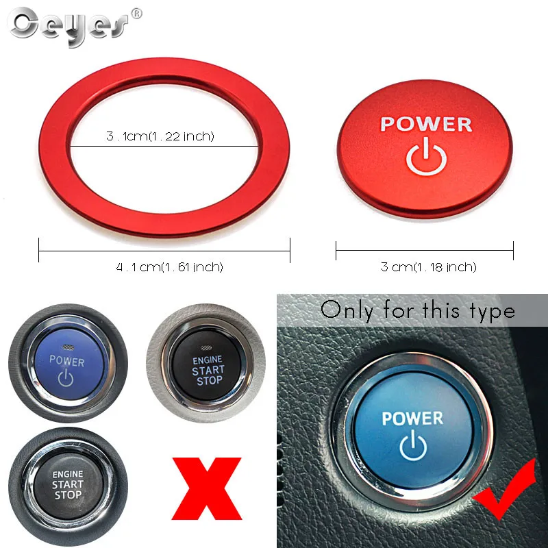 Ceyes Car Styling Interior Stickers Accessories Engine Power Start Stop Ring Case For Toyota C HR Corolla Highlander Yaris Auris