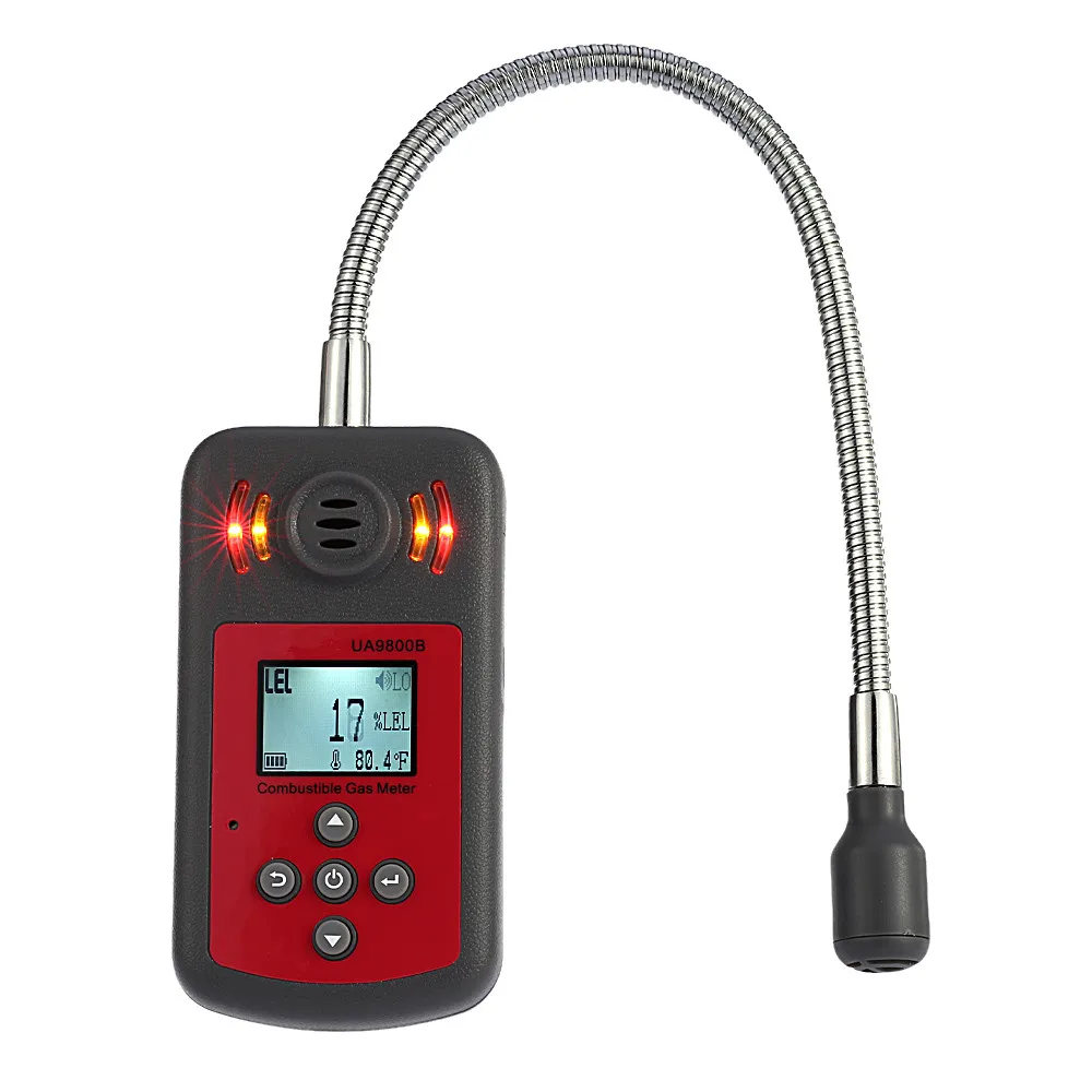 

Hot Sale Digital High Accuracy Combustible Gas Detector Automotive Gas Leak UA9800B Mini LCD Sound Light Alarm Gas Tester