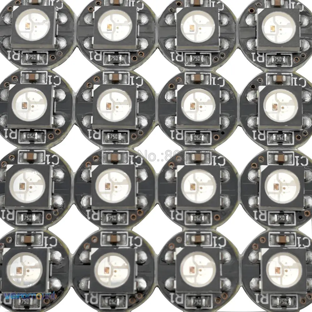 Imagem -04 - Conduziu a Microplaqueta em 10 mm x mm Placa Ws2811 ic 5050 Smd Rgb Led Sk6812 Rgbw Rgbnw Rgbww Pwb Branco Preto Dc5v 501000 Peças Ws2812b