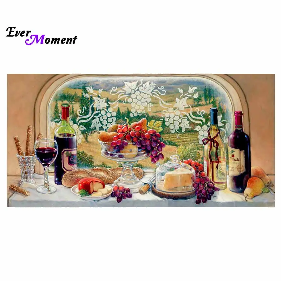 

5D DIY Diamond Embroidery Grape Wind and Food Diamond Painting Mosaic Kit Needlework Craft for Home Decoration Picture ASF580