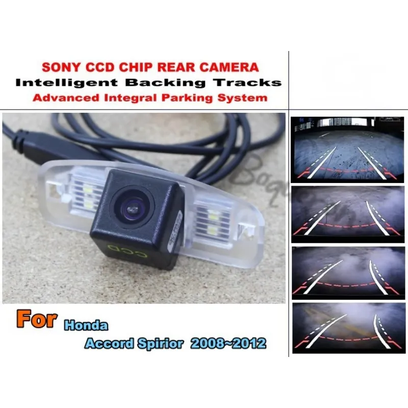 

Car Trajectory Intelligent Tracks HD CCD Night Vision Car Rear View Camera Parking Assistan For Honda Accord Spirior 2008~2012