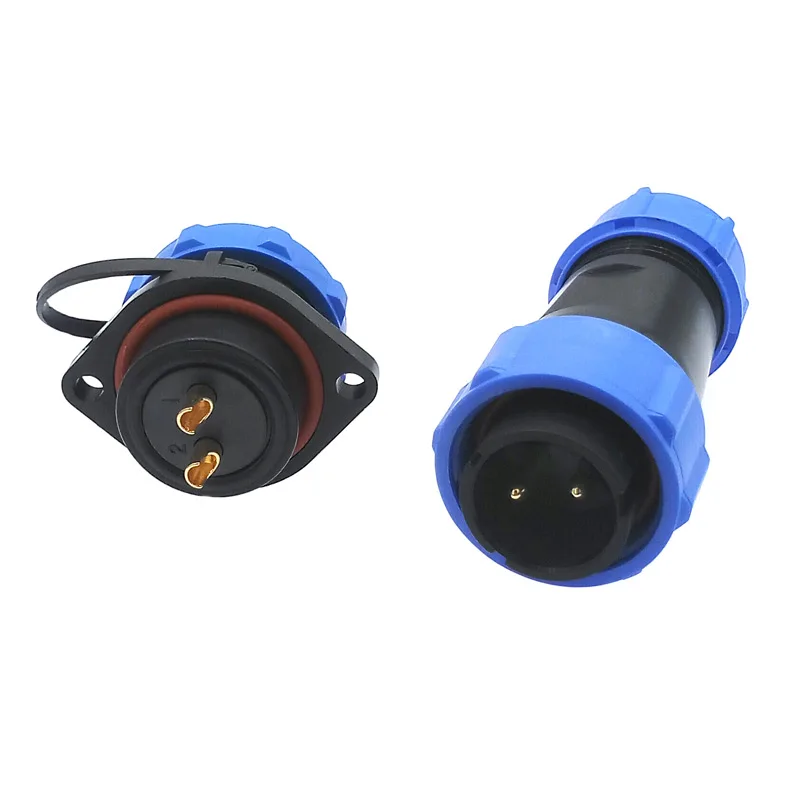 SP2110 flange waterproof connector SP21 2/3/4/5/7/9/12 Pin IP68 power cable connector Male plug and Female socket