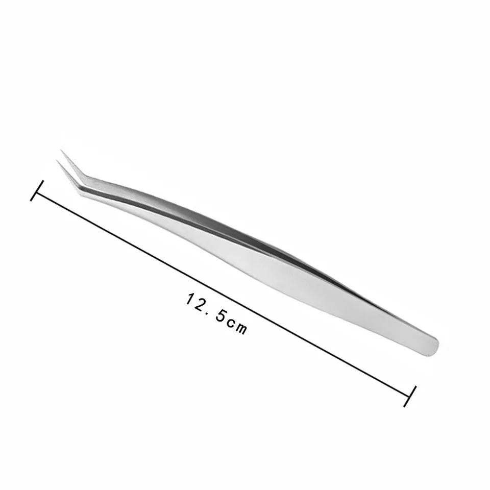 2 قطعة VETUS الفولاذ المقاوم للصدأ رمش تمديد الملقط كماشة كاذبة وأشار كليب مسمار أدوات الرسم مستقيم منحنى ملاقط رمش