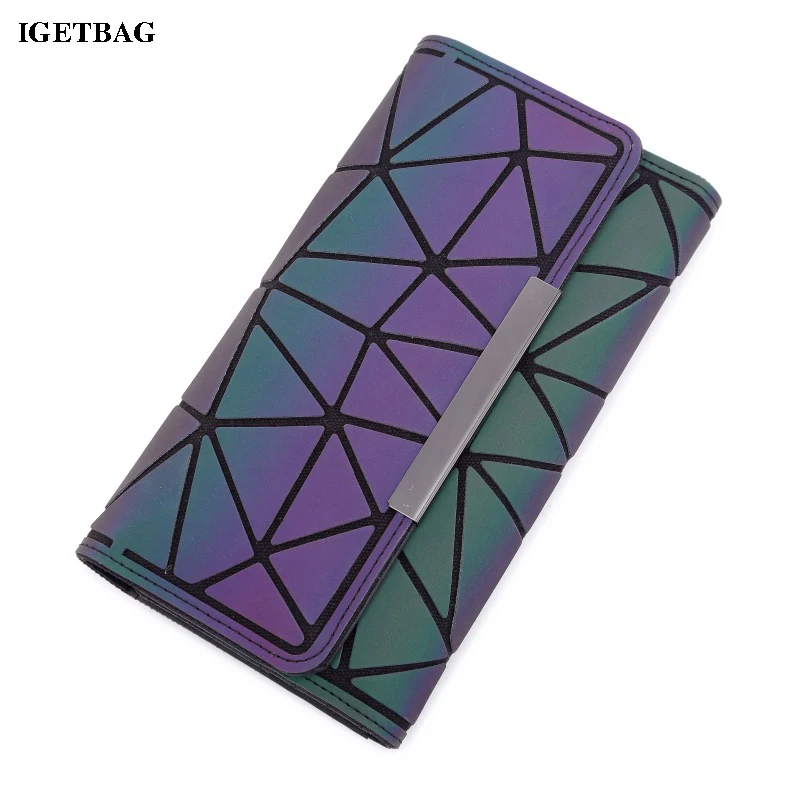 

Purse bag Geometric Wallet women's Long Clutch Wallets Money Bag Three Folds Wallet Ladies Card Holder carteira portfel