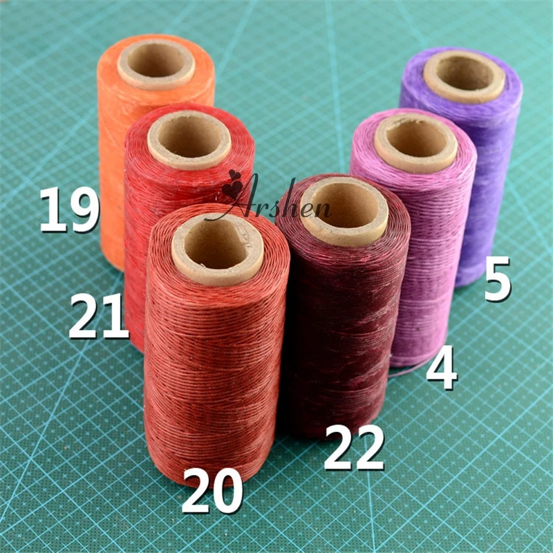 Multicolor Durable 240 Meters 1mm 150D Flat Leather Waxed Thread Cord for DIY Handicraft Tool Hand Stitching Thread High Quality