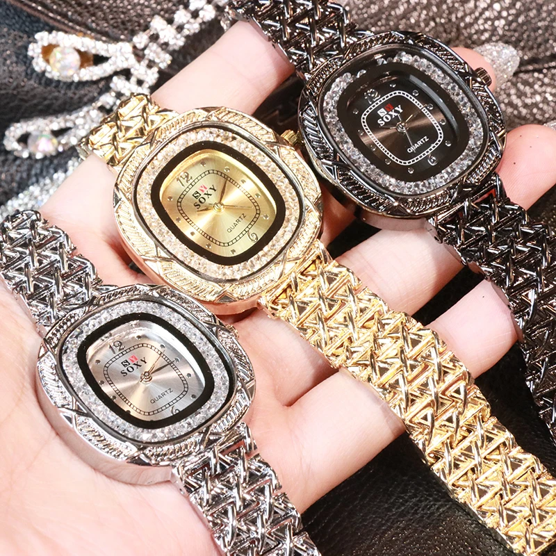 Yeni Lüks Kadın Saatler Elmas Paslanmaz Çelik Kadın Saat kadın Saatler Moda Bayan Izle reloj mujer relogio feminino