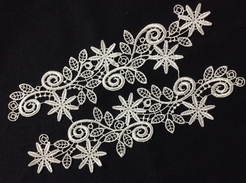 27.7cm*7.5cm top quality tiny yarn embroidery mirrored applique,wedding dress applique,BQ1128F