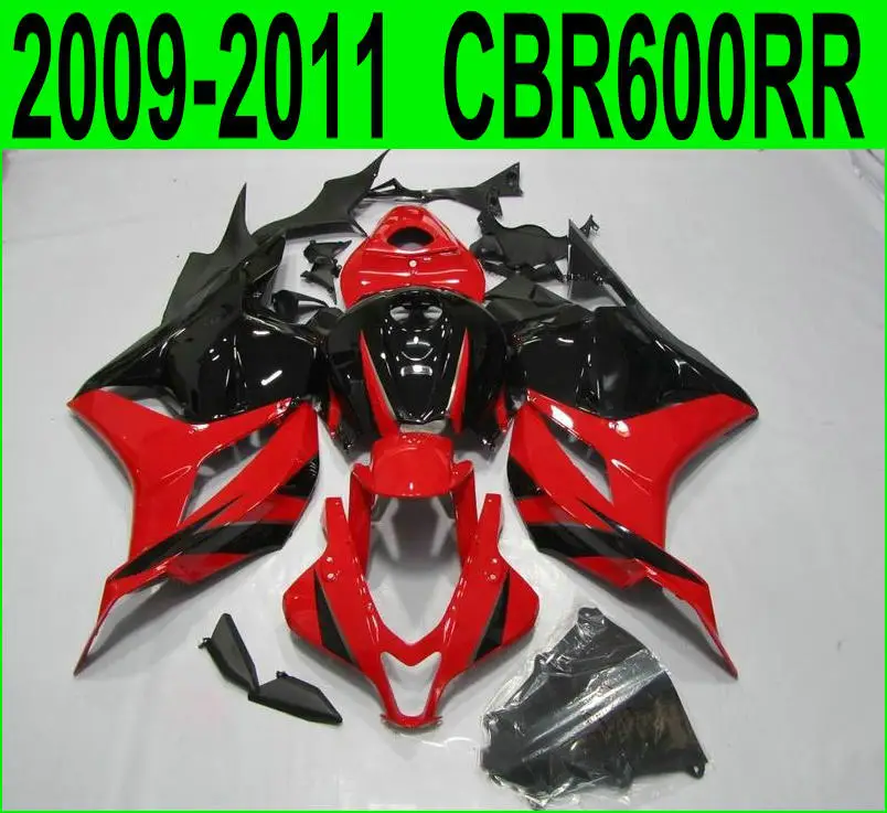 100% fit For Honda CBR600RR Fairings 2009 2010 2011 2012 ( Black / Red ) cbr 600rr 09 10 11 Fairing kit Injection ZXMT