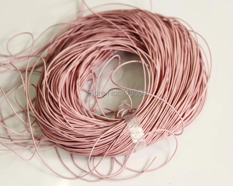 Free shipping 1mm 100 Meters Pink  Round Real Leather Cord For DIY Bracelet and Necklace