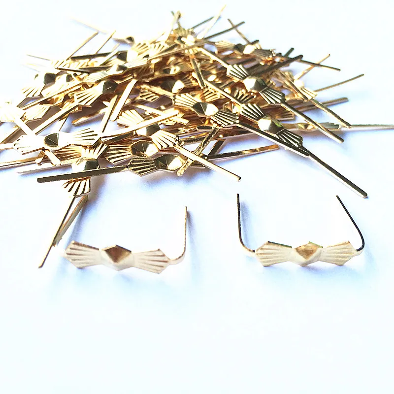 200pcs L33mm Silver/ Chrome/ Gold butterfly buckle/ Tie Clips Crystal Chandelier Beads Or Ball Connector Copper Bowtie Butterfly