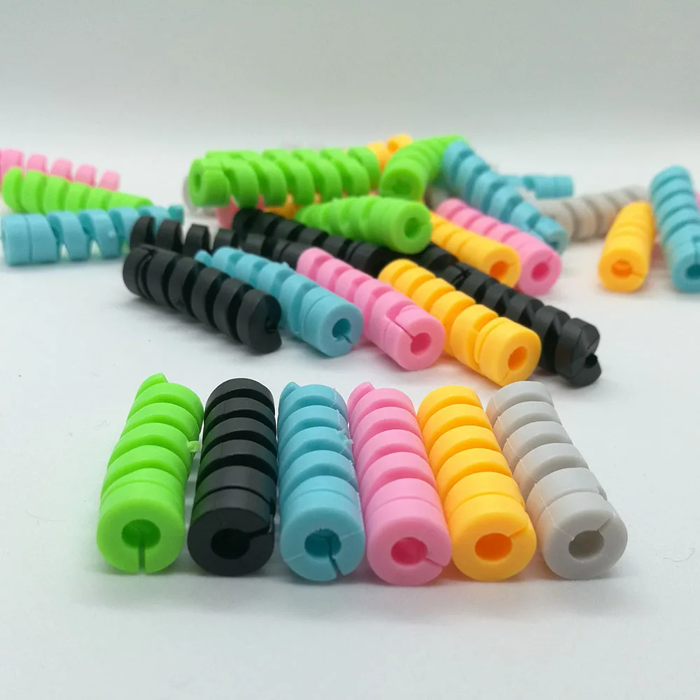 30pcs protezione del cavo a spirale linea dati avvolgicavo in Silicone protettivo per iphone Samsung Android custodia per auricolari di ricarica USB