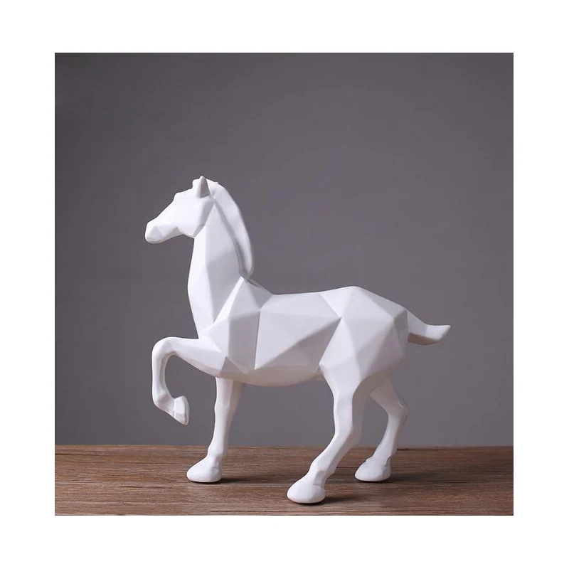 

Новинка 2018, ограниченная полимерная Статуэтка с белой лошадью, офисные украшения, скульптура, украшение для дома, аксессуары