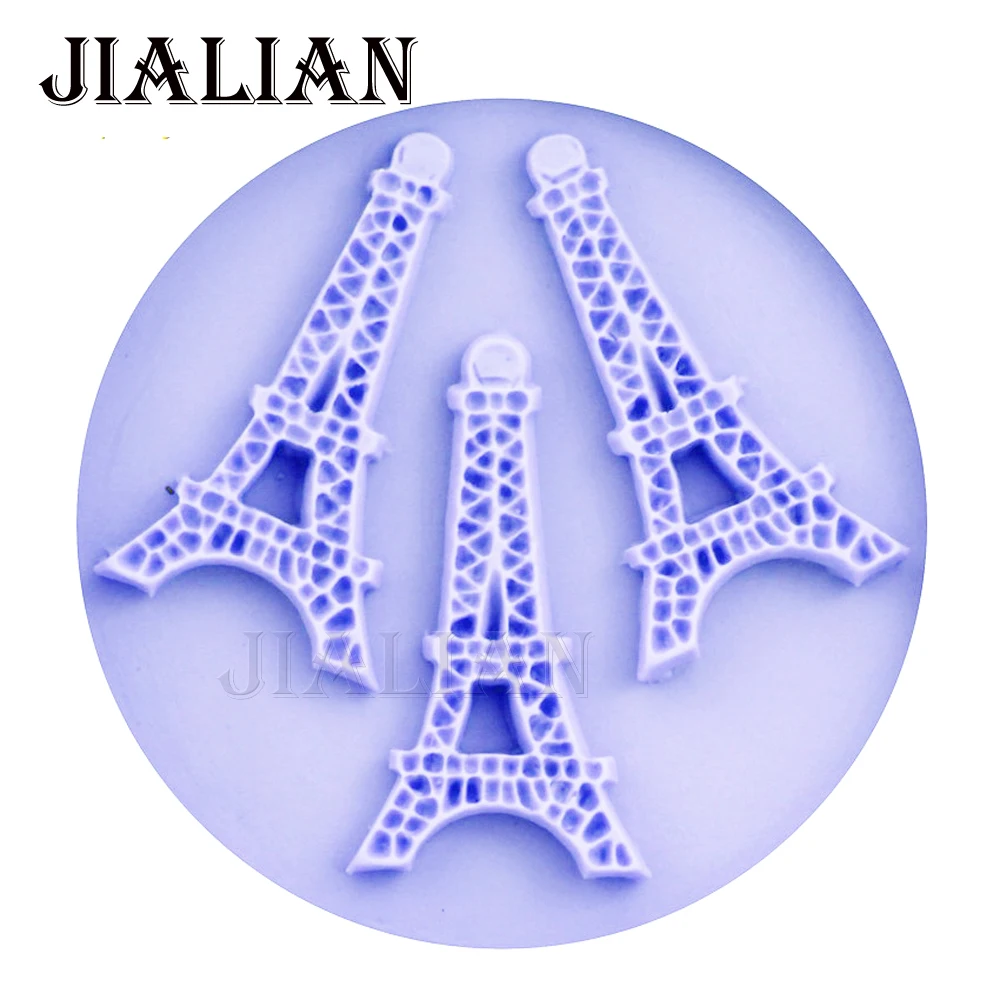 3 Hole Eiffel Tower chocolate Party cake decorating tools DIY baking cooking mould fondant silicone mold T0176
