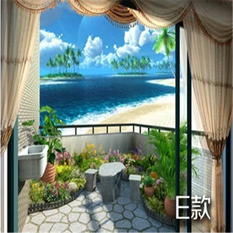 

beibehang mural wall paper Beach blue sky / clouds stylish minimalist living room bedroom Mediterranean 3d photo wallpaper