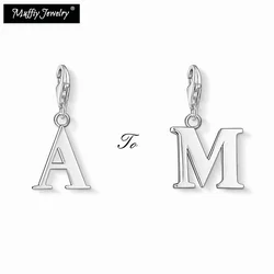 Alphabet Letters A to M Charm, 2018 Good Fashion Jewelry For Women Men,Trendy Gift In 925 Sterling Silver Fit Bag Bracelet--