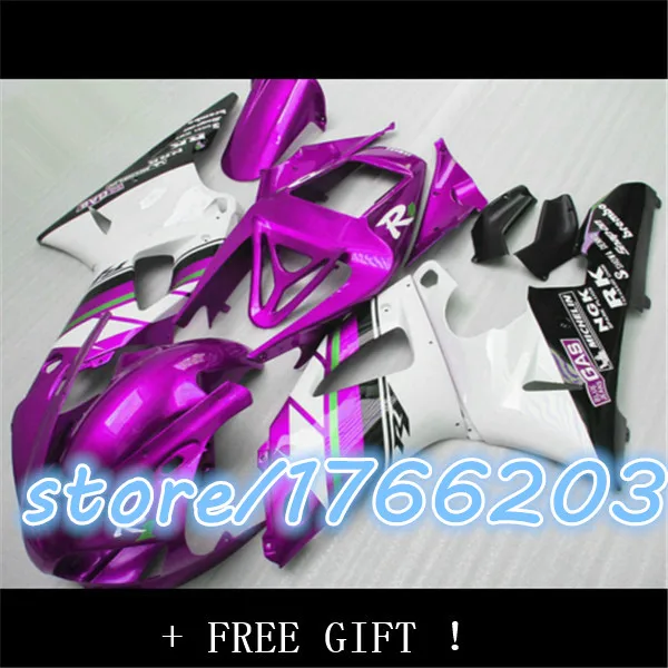 

Body For YZFR1 98 99 Pink white R1 YZF 1000 YZF-R1 YZF1000 98-99 YZF R1 1998 1999 Glossy pink Fairing Kit Ning