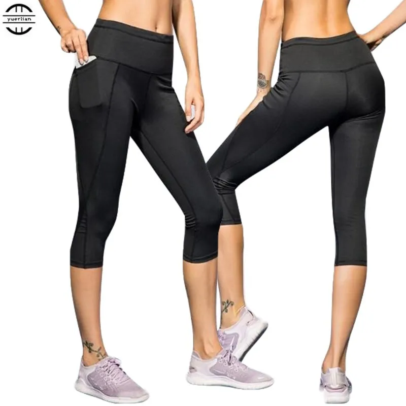 

Women&Girl Shapers Exercise Fitness Calf-Length Pants Quick-dry Slim Compression High Waist Raise Hip Bottoming Tight Trousers