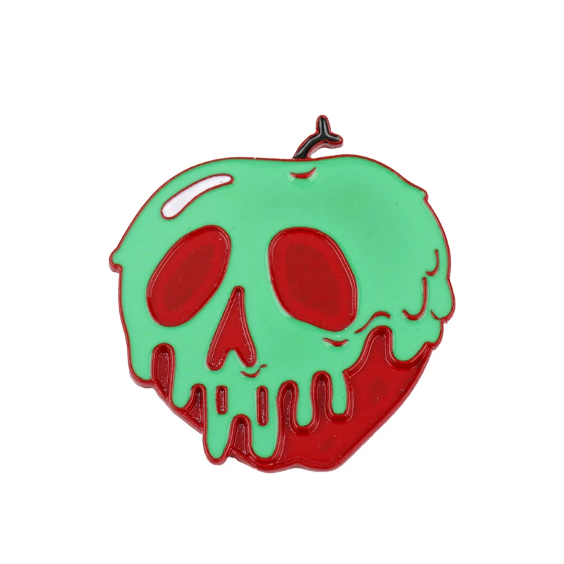 dongsheng Snow White Poison Apple Brooch Skeleton Pins Fashion Skull Enamel Metal Brooches Pin Badge Jewelry Halloween Gifts-40