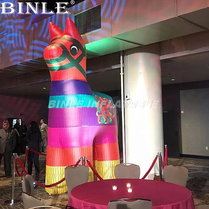 Free air shipping kids love colorful giant inflatable pinata inflatable horse rainbow donkey animal cartoon for party decoration