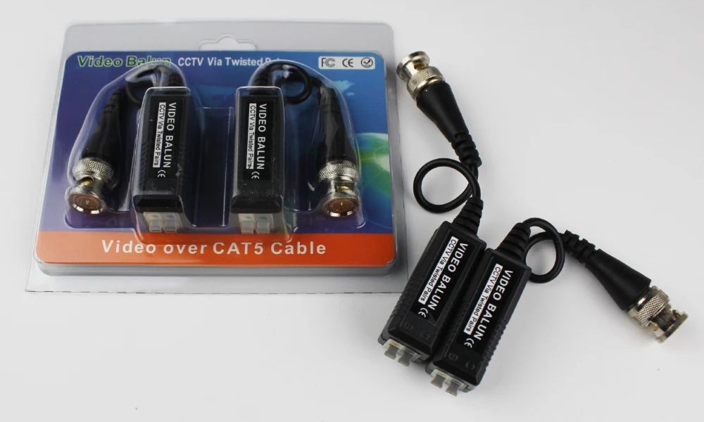 Free Shipping Twisted CCTV Video Balun Passive Transceivers 3000FT Distance Via UTP BNC Cable Cat5