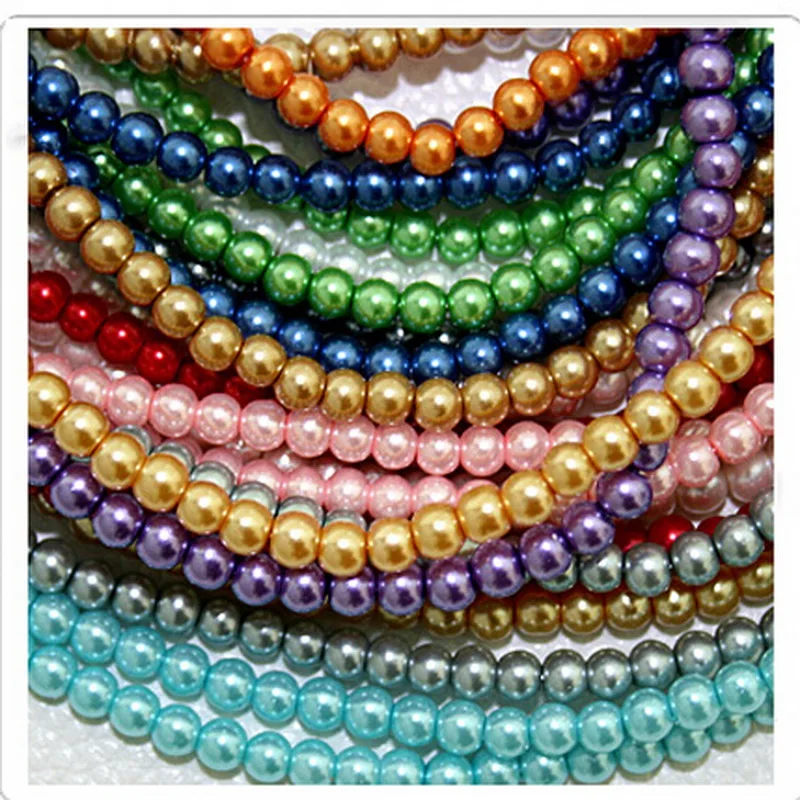 6mm 135pcs Many Color Round Glass Spacer Pearl Beads for Jewelry Making DIY Crafts Sewing Clothing Accessori Decoration Art