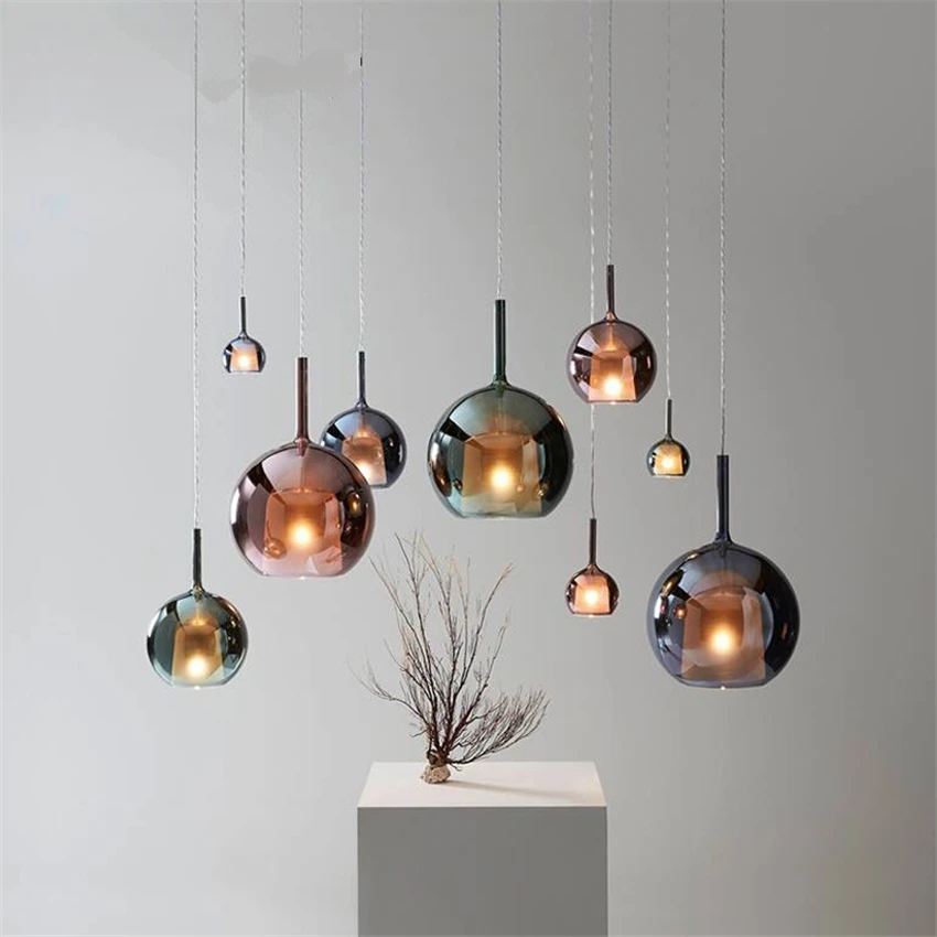 

Nordic Restaurant Bubble Glass Ball Pendant Lights Living Room Bedroom Restaurant Pendant Lamps Danish Design Bar Deco Fixtures