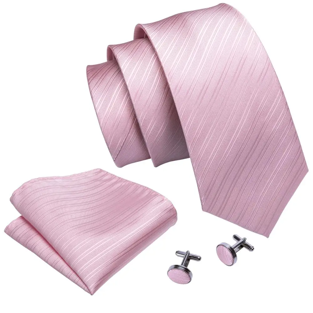 Conjunto de corbatas y pañuelos para hombre, corbatas de seda sólida de 11 colores para boda, negocios, fiesta de novio, Barry.Wang, corbata de