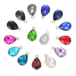 Pingente de gota de água de vidro cristal, pingente para fazer jóias, contas de amuleto, pulseira, colar, pingente, faça você mesmo, fornecedor de artesanato, com 10 peças