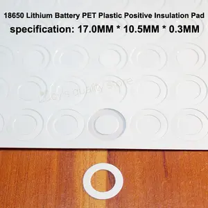 Bilashmart 100/lot 18650 Lithium Battery Positive Hollow Flat Insulation Pad Original Gasket Battery Accessories17*10.5*0.3MM