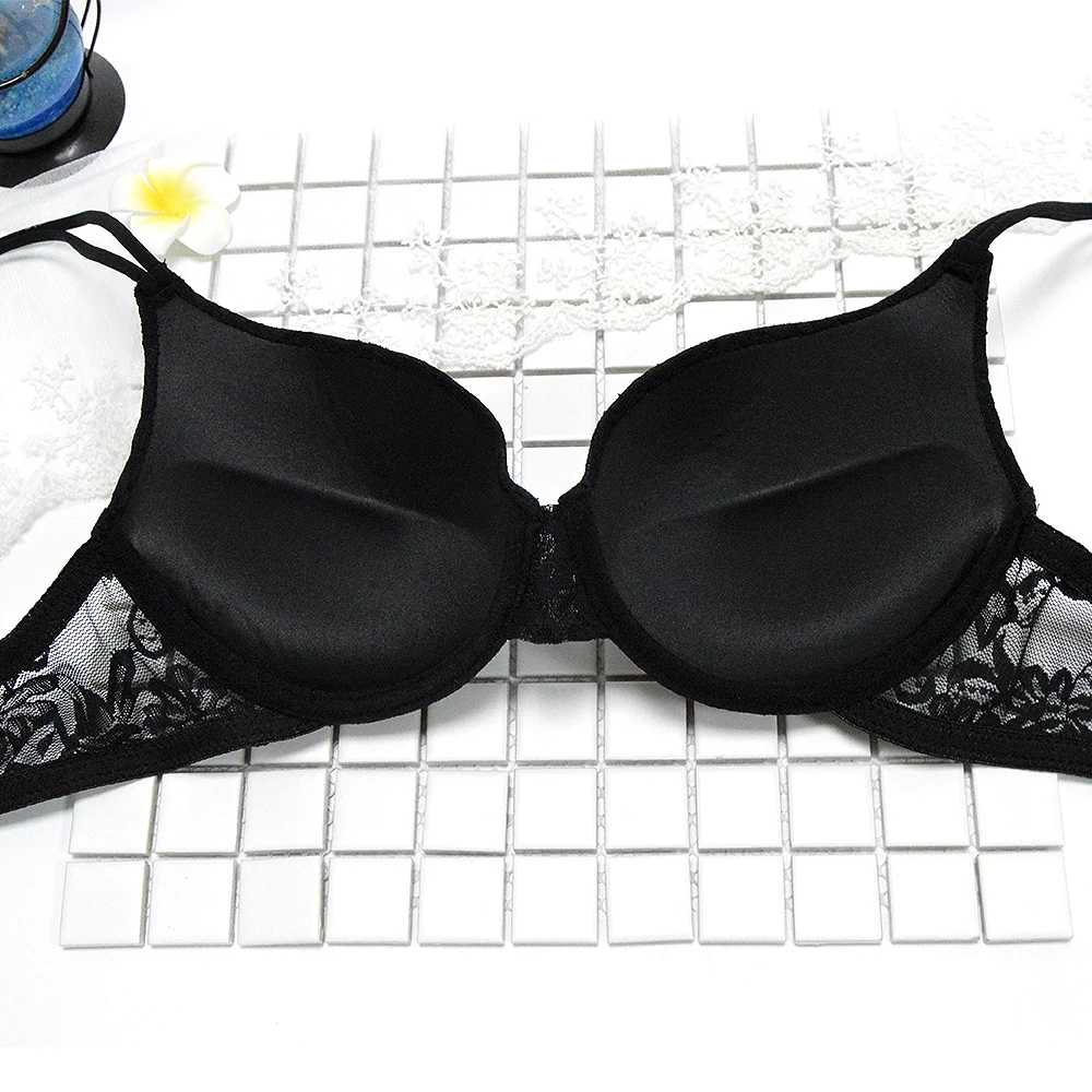 Women Sexy Underwire Padded Push Up Embroidery Lace Bra 32 34 36 38 40 42 44 A B C D E Brassiere Bra Push Up Bra Plunge Lingerie