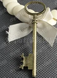 30pcs/lot Zinc alloy bead Antique Bronze Plated Key Shape Charms Pendants Fit Jewelry DIY 80*23MM JYA1009
