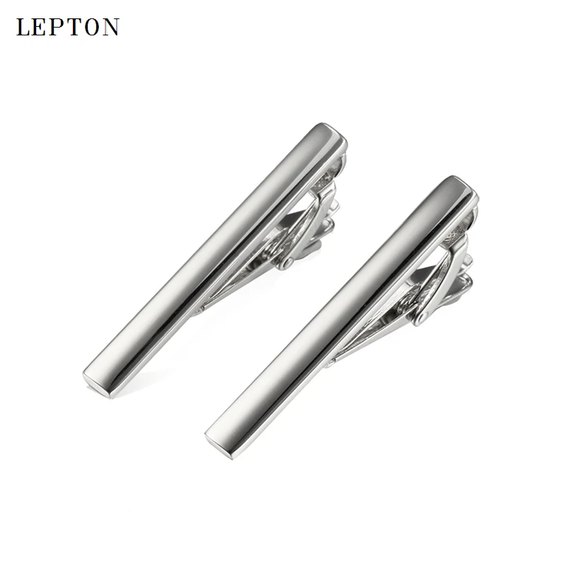 Wholesale Silver Color Skinny Glossy Clasp Tie Bar For Men 20PCS/Lots Copper Necktie Tie Clip Wedding Slim Tie Clips For Mens