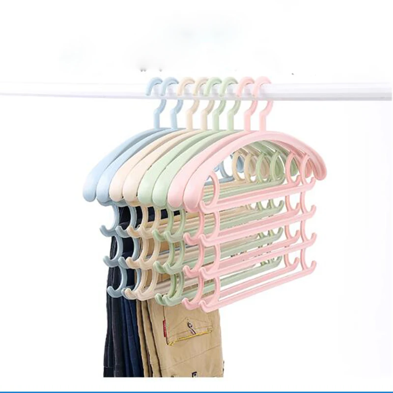 

41.5 cm 6 pcs/lot Multifunctional Magic Suit Hangers Multi-layer Trousers Racks Closet Storage Organizer for Pants