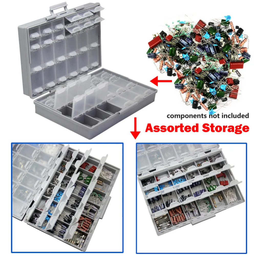 AideTek tool box Box Organizer Craft Beads Storageenclosure SMD SMT organizer surface plastic storage box organizer 6BOXALL48