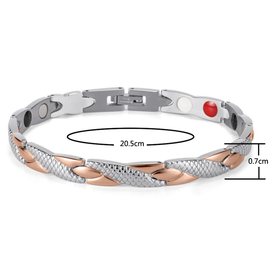 Rainso Luxury Women Bracelet With Magnet Healing Bio Energy Fashion Jewelry Improve Sleeping