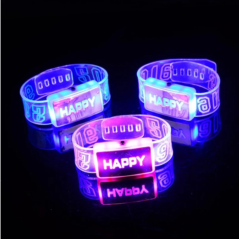 2018 New Led Dance 100pcs/lot Glow Party Supplies Led Luminous Watches Flash Bracelet Strap Jewelry Personality For Chrismas