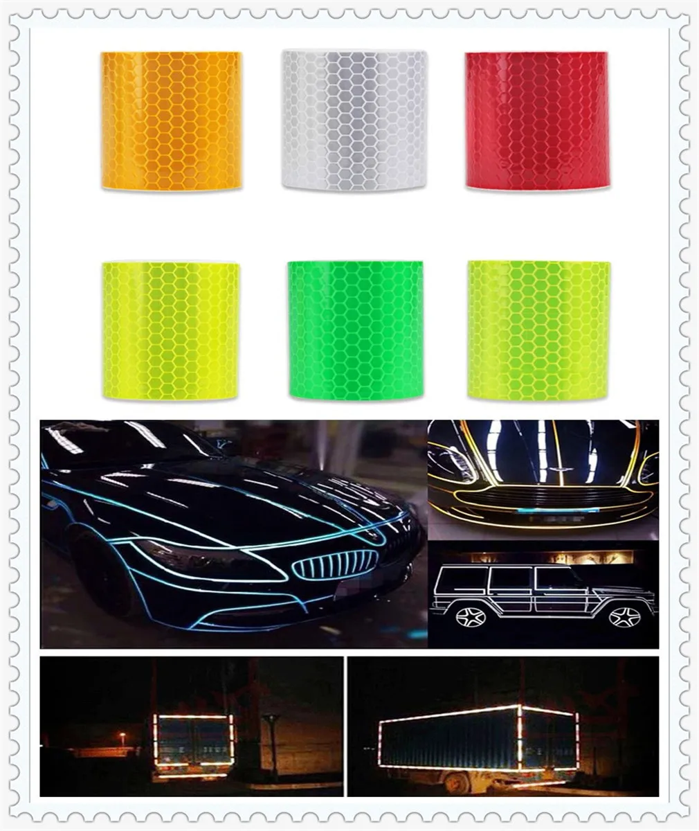 Car Accessories Reflective Adhesive Sticker Decal Warning Tape Film for MAN BYD Mini Maruti Suzuki Jaguar Fiat Polaris