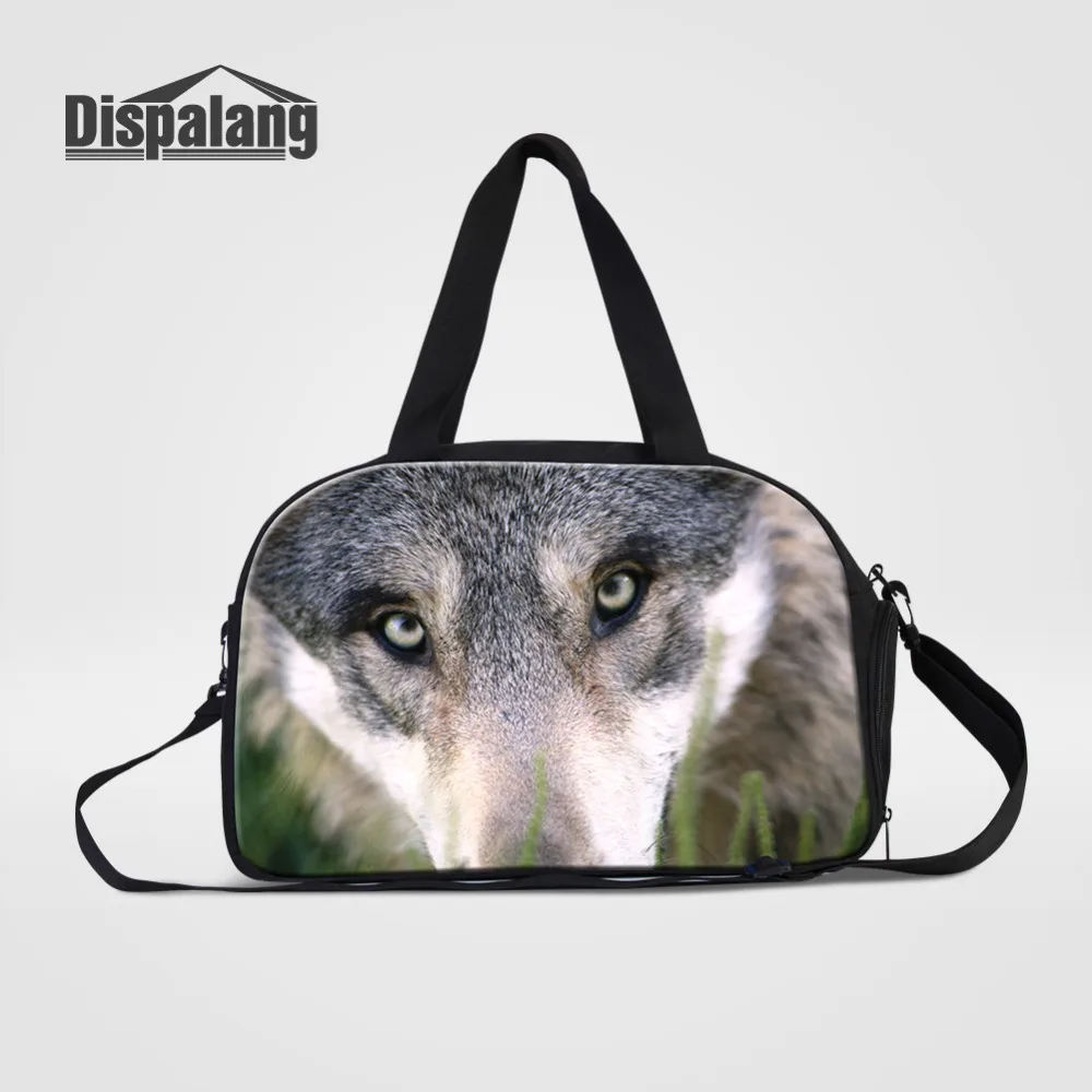 Dispalang Large Capacity Travel Bag Men Duffle Luggage Bags Wolf Print Casual Tote Portable Handbags Women Weekend Bags Sac