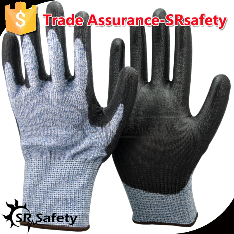 12 Pairs 13 Guage Bue Nylon HPPE Working Gloves Cut Level 5 Soft Cut Resistant Gloves