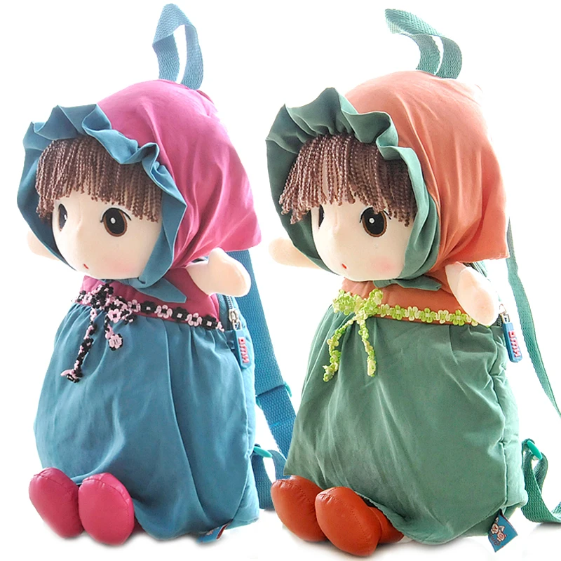 Kindergarten School Bag Girls Children 1 To 6 Years Old Baby Bag Pupil Cartoon Cute Plush Dolls Backpack