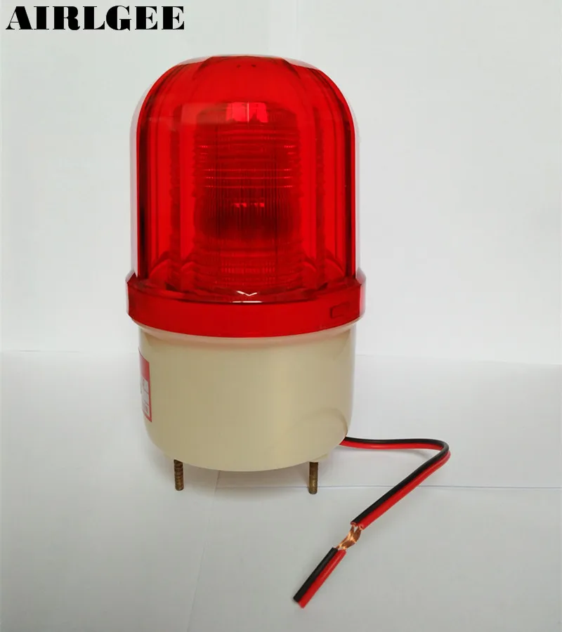 Industrial 105-110dB Buzzer Siren DC 12V Red LED Warning Light Signal Tower Lamp