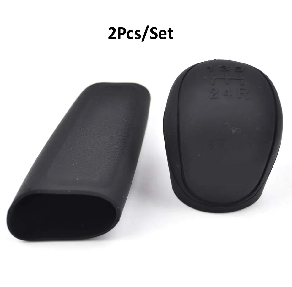 2Pc/Set Silicone Covers Shift Gear Knob Handbrake Cover For Ford Focus 2 3 Fiesta Kuga 2 Escape Gear Head Protective Collar Case