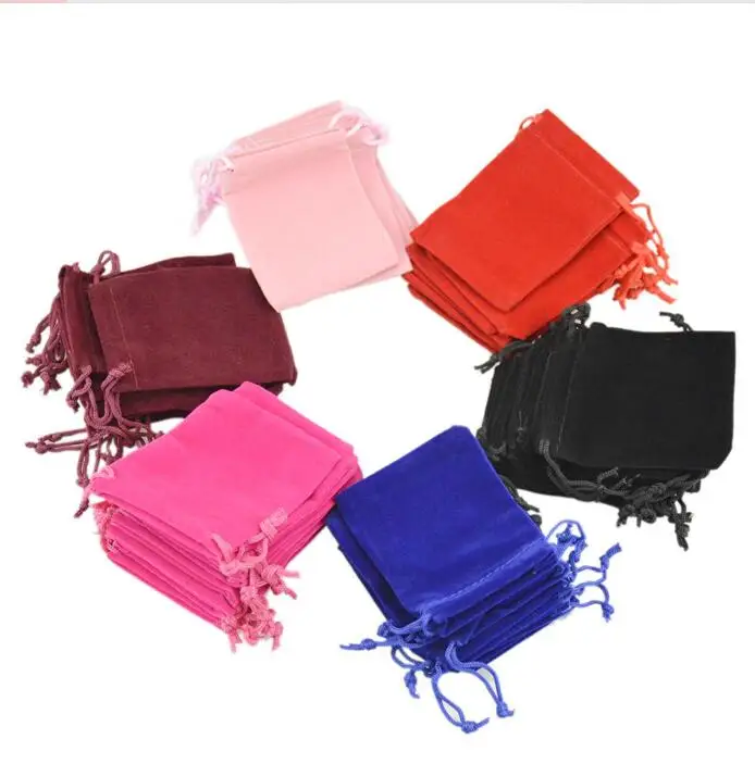 

100 pcs/lot 12x15cm Colorful Jewelry Packing Velvet Pouches Jewelry Packaging Drawstring Bag Packing Wedding Gift Bags & Pouches