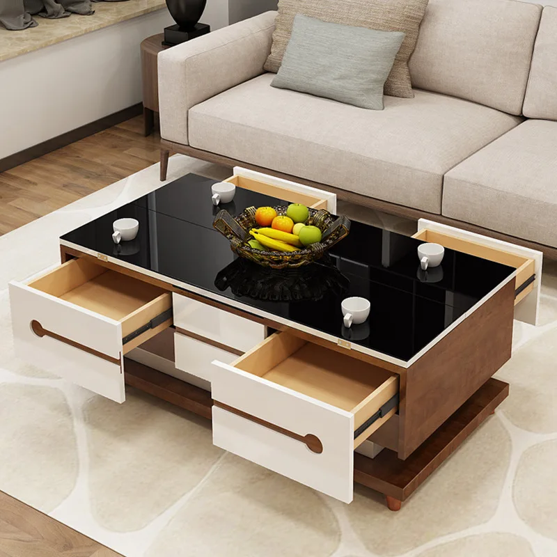 electric multifunction foldable Coffee Table Living Room liftable and lowerable minimalist rectangle mesas centro dining table