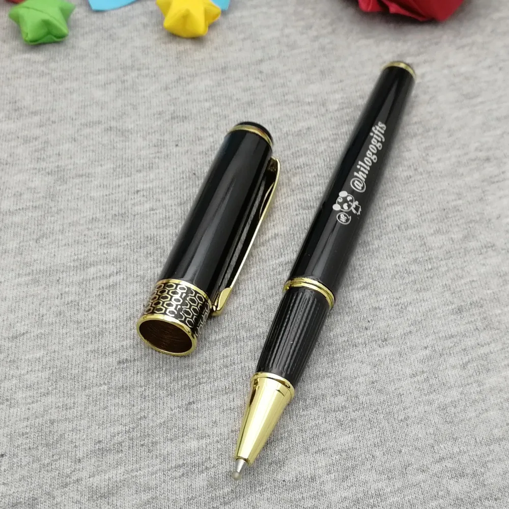 

Gold tip metal rollerball pen custom free with your name or any words best personalized birthday gift for sales manager