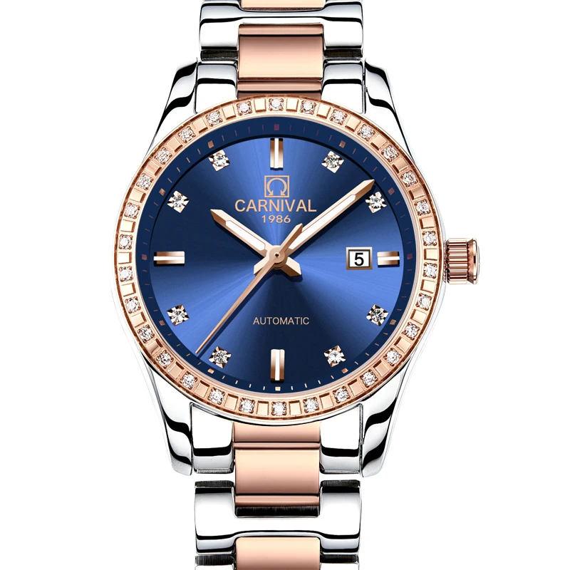 Suíça carnaval relógios femininos marca de luxo senhoras relógio mecânico automático feminino à prova dwaterproof água relogio feminino 8685l-6