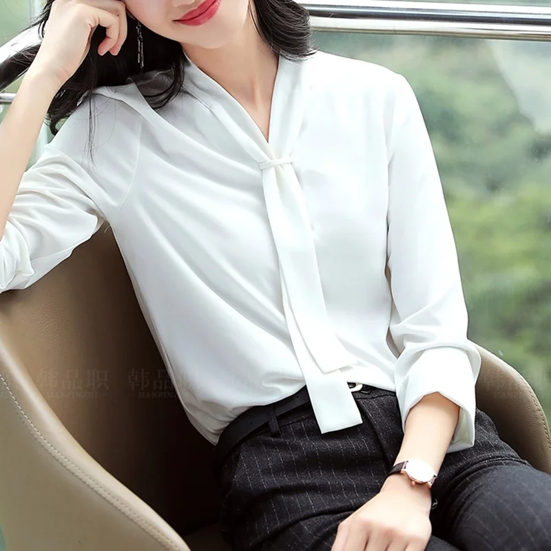 Atasan Wanita Musim Panas 2019 Korea Pakaian Kantor Wanita Blus Bisnis OL Korea Fashion Wanita Pakaian 2019 Kaos Wanita DD2078